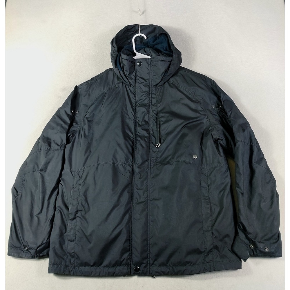 Polo Ralph Lauren Men's L Black Vintage 2 in 1 Hooded Shell Jacket Down Vest Set